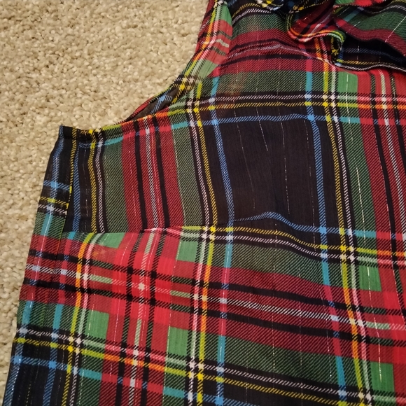 NWT Sz S JCrew Tartan Plaid Sleeveless Sheer Blouse - Picture 8 of 12